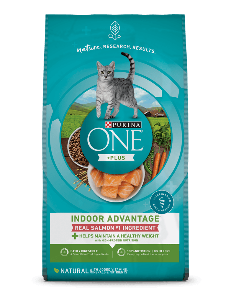 Purina ONE Plus Indoor Advantage Real Salmon #1 Ingredient Natural With Added Vitamins, Minerals & Nutrients Adult Cat Food